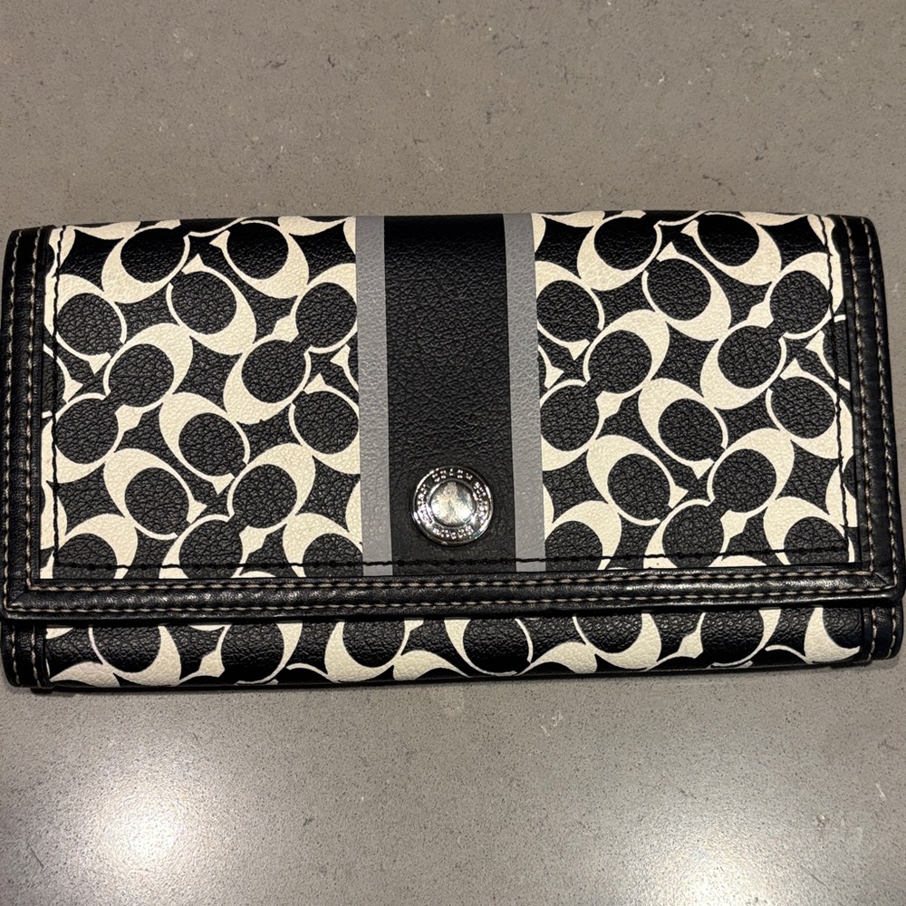 Coach Black and White Women's Wallet